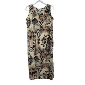 SeaSuns Maxi Tank Dress Tribal Abstract Coastal Beachy Lightweight Vacation Sz M